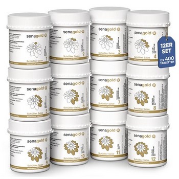 Schüssler Salze Set Senagold Tabl. Nr. 1- 12, 12x400 St.